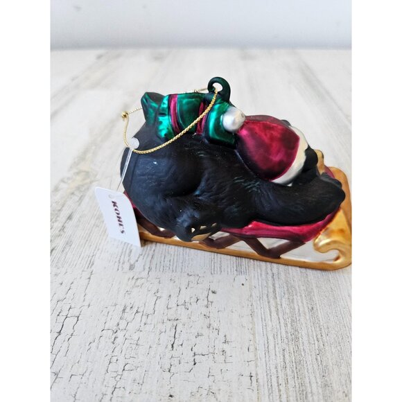 Kohls bear sled glass ornament Xmas tree tabbogon - Picture 3 of 7